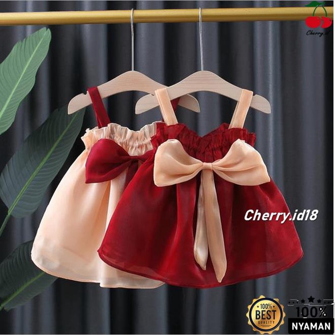 Bộ Đầm Dạ Hội Vải Ruy Băng Dành Cho Bé Gái 6 Tháng - 3 Tuổi D43
