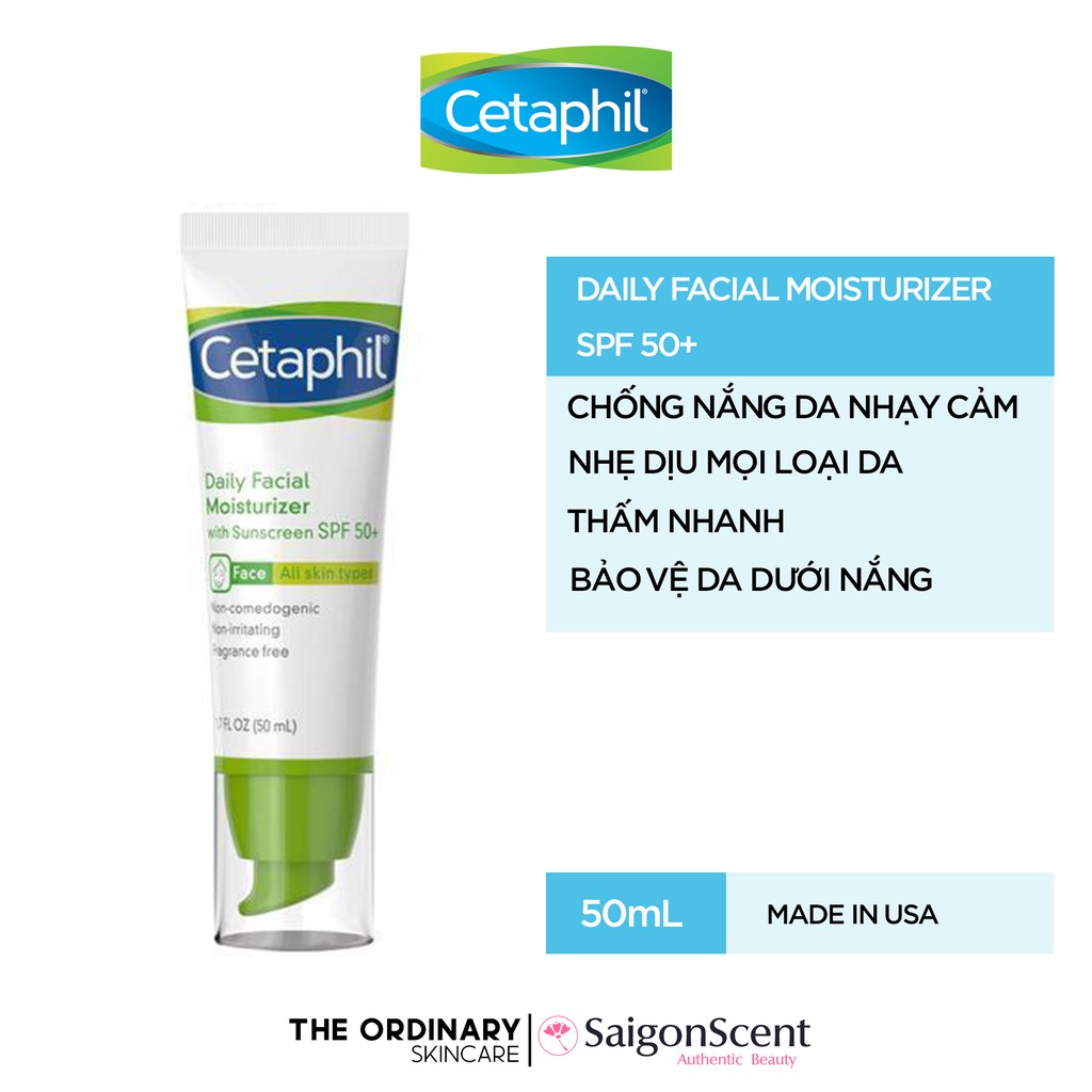 Kem dưỡng ẩm chống nắng Cetaphil Daily Facial Moisturizer with Sunscreen SPF50+ (50mL)