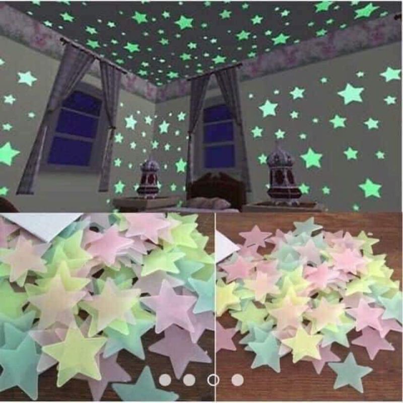 Túi 100 Ngôi Sao Dán Tường Dạ Quang