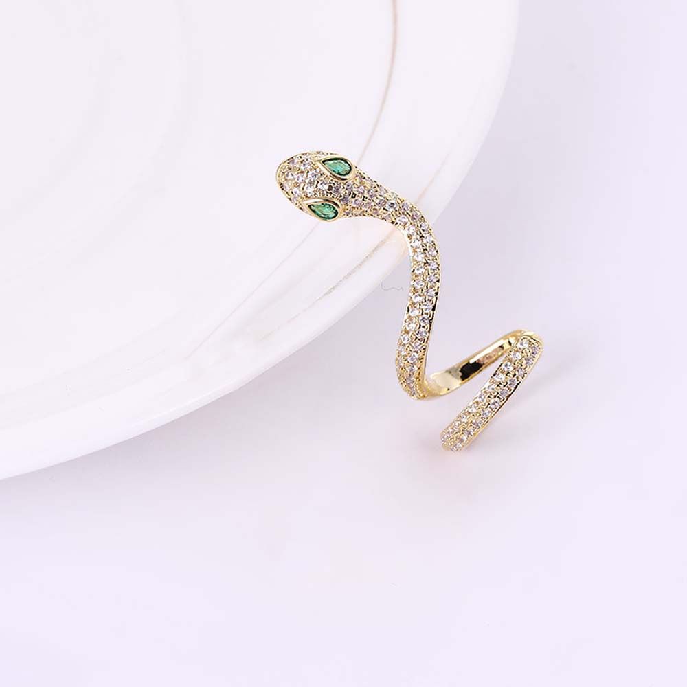 Khuyên kẹp vành tai hình rắn bằng hợp kim nhiều màu sắc phong cách Hàn Quốc sang trọng cho nữ