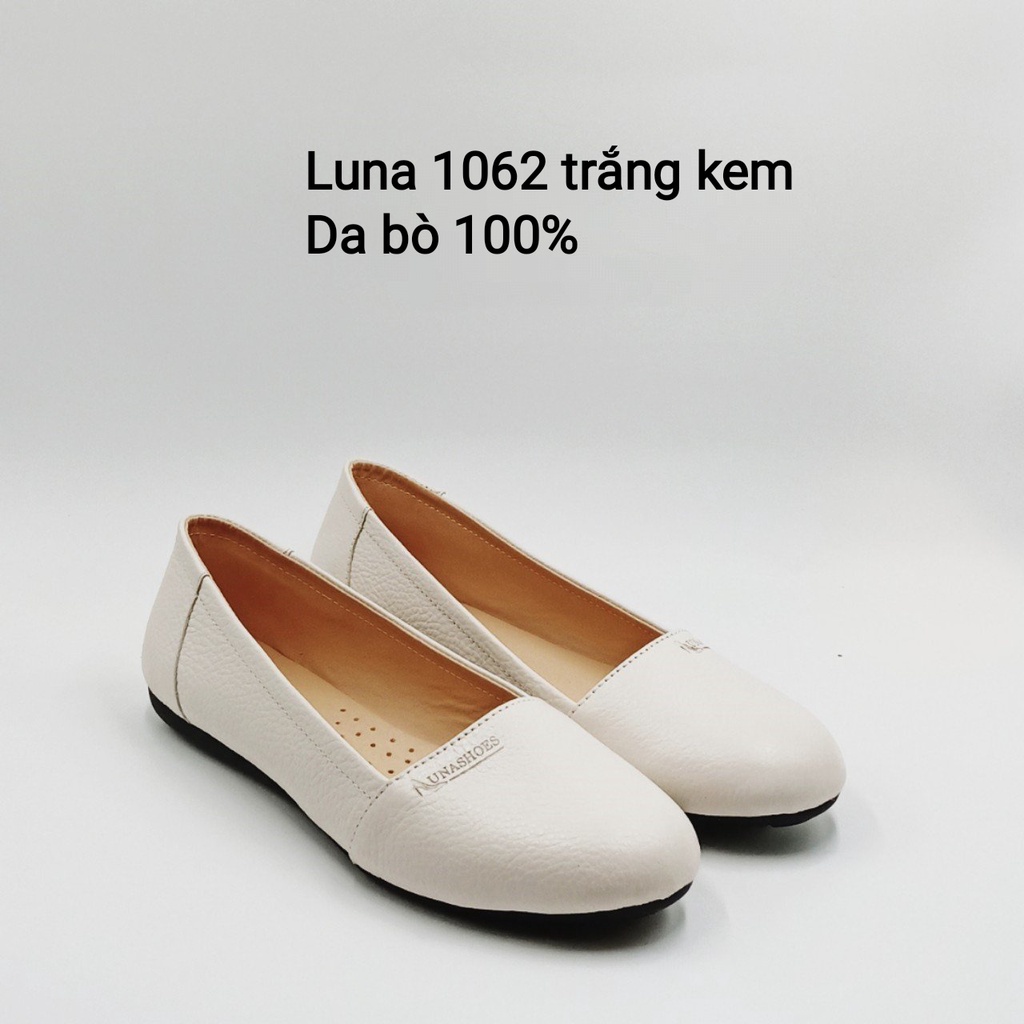 Giầy búp bê nữ chất liệu da bò LUNASHOES ((1062)) bảo hành 2 năm 1 đổi 1 giày lười nữ sẵn hàng fullbox