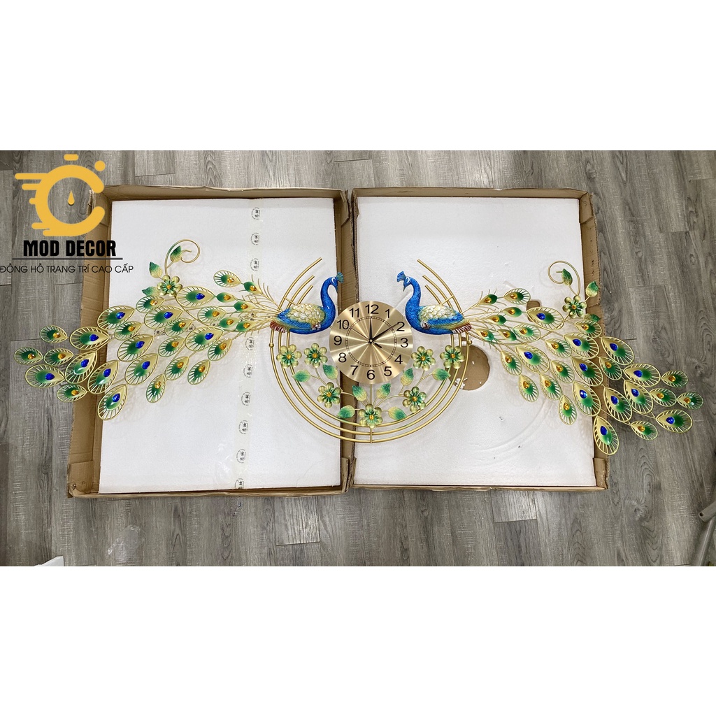 Đồng hồ treo tường chim công khổng tước CỠ ĐẠI M2888 loại 1m8*70cm