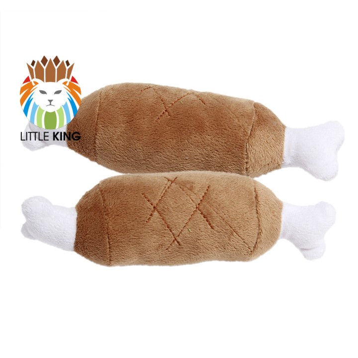 Đồ chơi cho chó mèo Đùi gà bông (khúc xương bông) chút chít cho chó mèo gặm cắn giảm stress Little King pet shop
