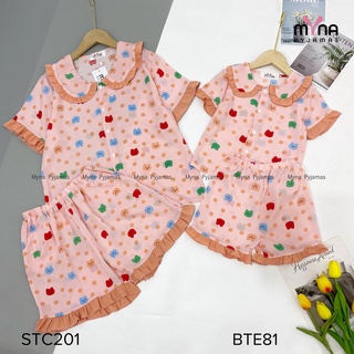 Bộ Pijama trẻ em cộc đùi cổ bèo chất lụa mango mềm mịn ( size từ 15 - 40kg)