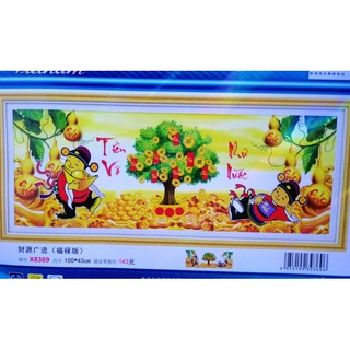 Tranh thêu chữ thập Tiền vô như nước X8369