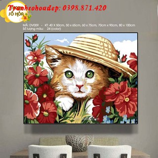 Tranh Sơn Dầu Số Hóa Các Loài Vật Siêu Đáng Yêu Đã Căng Khung Sẵn