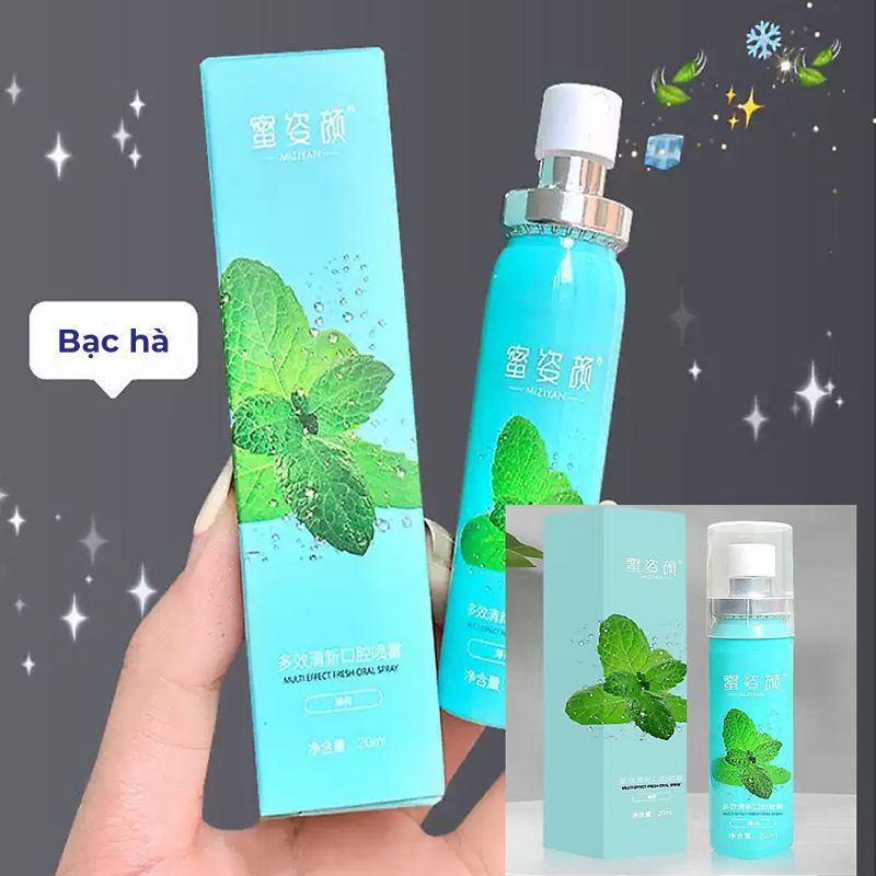 Xịt Thơm Miệng Heyxi Hương Đào,Bạc Hà,Hương Cam 20Ml