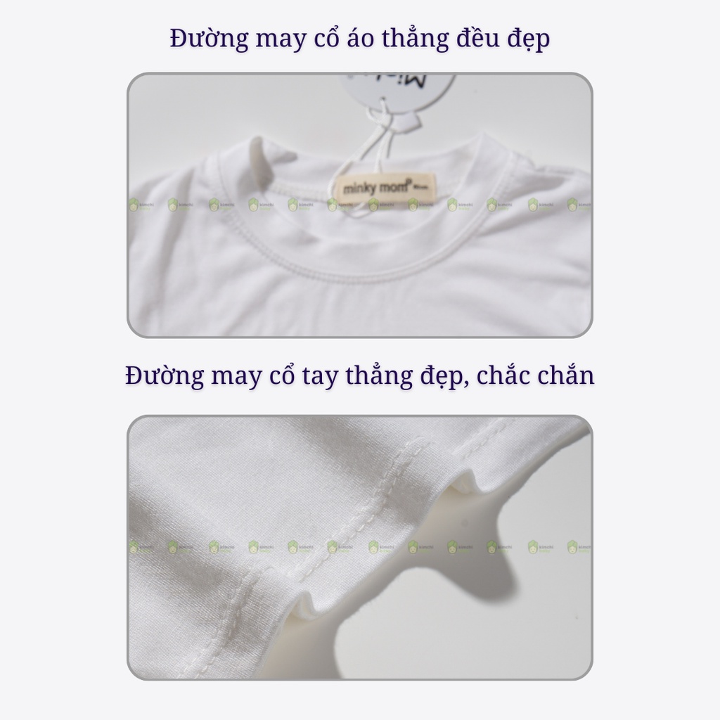 Bộ Thun Lạnh Dài Tay Cho Bé Gái, Bé Trai Minky Mom Hoạ Tiết In Ngực Quần Caro, Bộ Quần Áo Cho Bé Mặc Nhà MKMTD2214