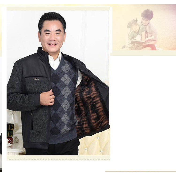Áo khoác lót lông cho ông già - chữ
