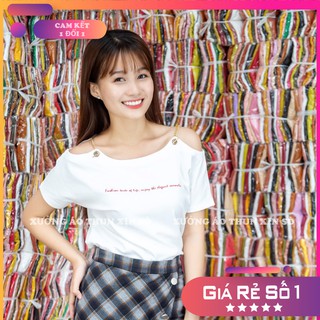 Áo Thun Nữ ⚡FREESHIP⚡ Áo Thun Cổ Thuyền Dây Xích Dành Cho Cô Nàng Cá Tính - Thun Bao Đẹp - Mã 801043