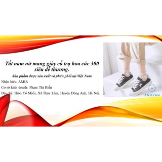 TẤT VỚ NAM NỮ MANG GIÀY CỔ TRỤ HOA CÚC 300 SIÊU DỄ THƯƠNG