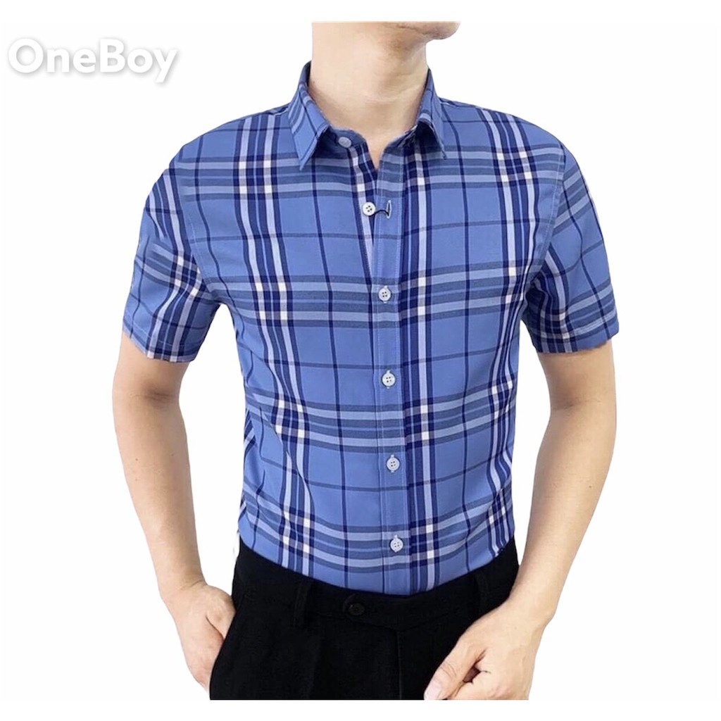 Áo Sơ Mi Nam Cộc Tay - Áo Sơ Mi kẻ Cộc Tay BBR Hàng Hộp Chất Liệu Cotton Bền Bỉ Co Dãn Nhẹ Dễ Mặc Dễ phối Đồ | BigBuy360 - bigbuy360.vn