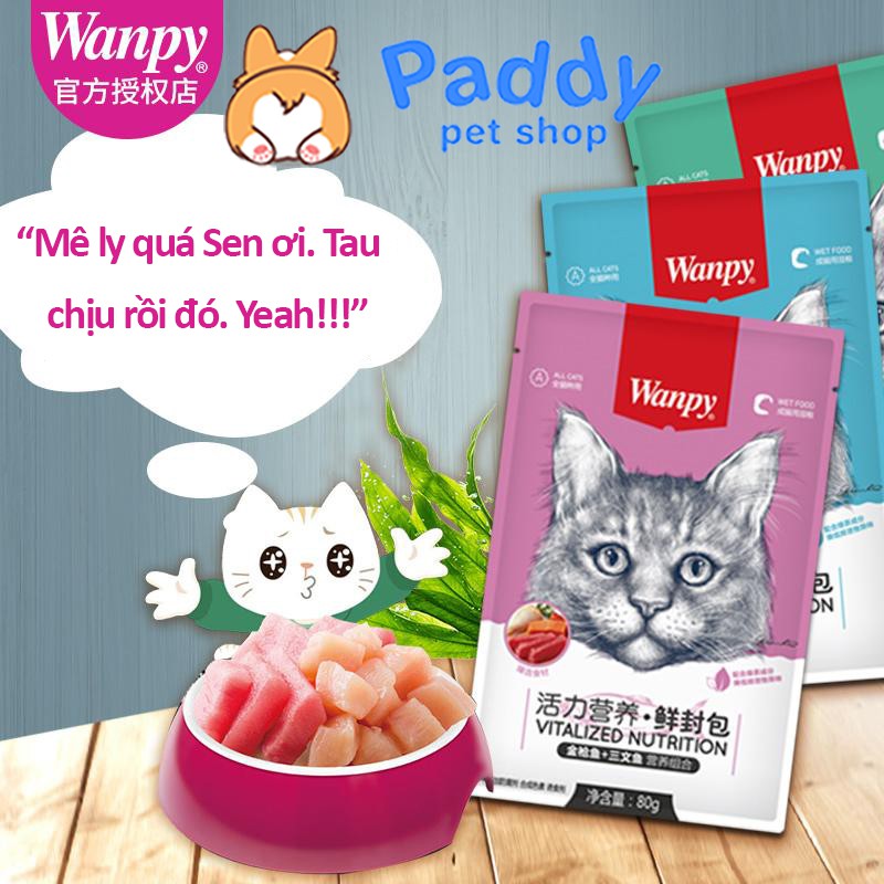 Pate Súp Thịt Tươi Wanpy Cho Mèo Mọi Lứa Tuổi (80g)