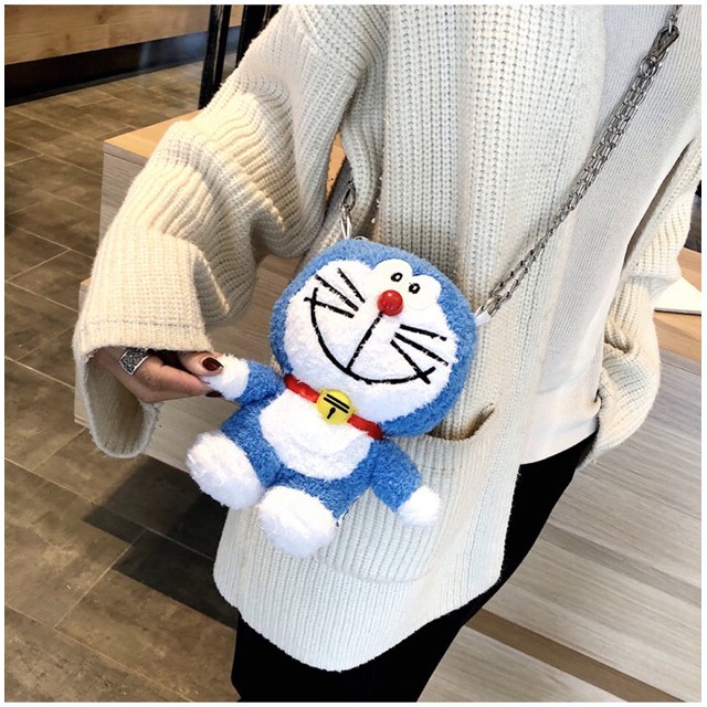 Túi Đeo Chéo Vai Hình Doraemon Dễ Thương Dành Cho Nữ