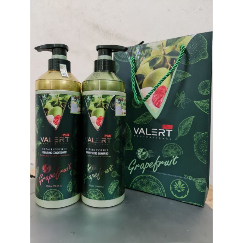 Dầu gội bưởi grapefruit VaLert  cặp dầu gội xả  tinh dầu bưởi VALERT 2021 giảm rụng mọc tóc nhanh chính hãng 850ml