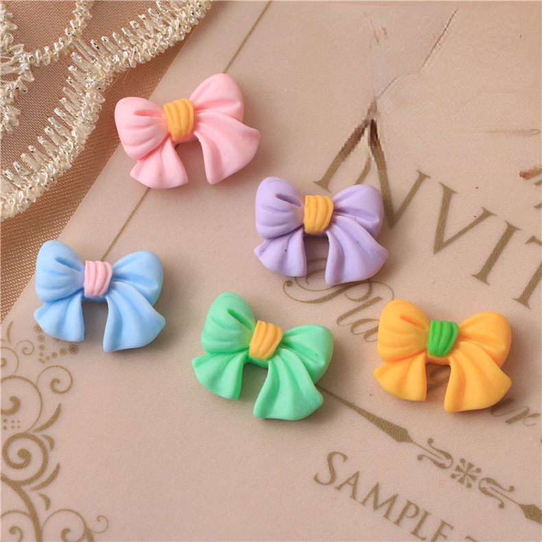 Set 10 Phụ Kiện Trang Trí Kẹp Tóc/Điện Thoại Màu Macaron/Kem Xinh Xắn