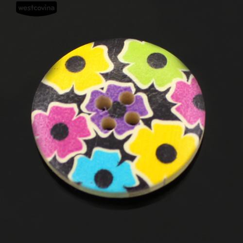 Set 25 Cúc Áo Gỗ 30Mm 4 Lỗ Chuyên Dụng Cho Thợ May Vá