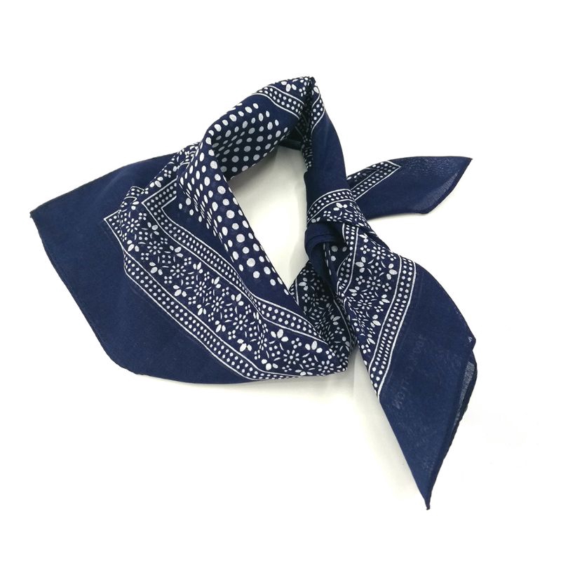 Bohemian Vintage Polka Dot Floral 50x50CM Unisex Cotton Sport Pocket Square Scarf Headband