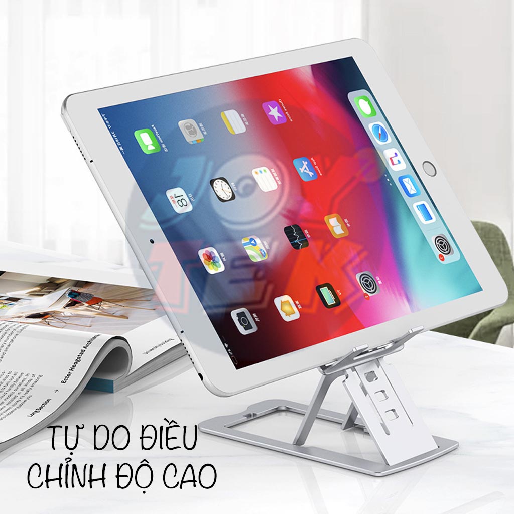 Giá đỡ điện thoại / ipad / máy tính bảng, giá kê ipad để bàn cầm tay, chân đế điện thoại gấp gọn, chất liệu kim loại siê