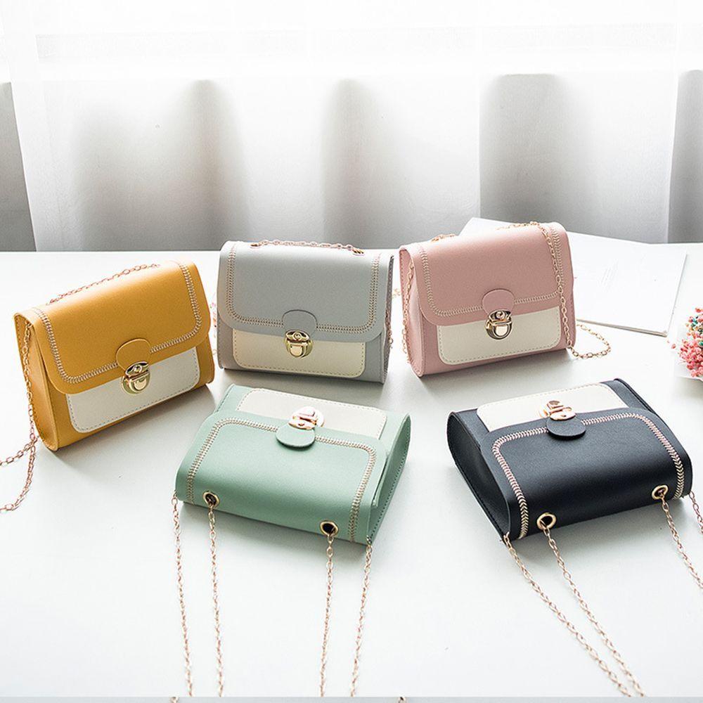 Túi Đeo Chéo Mini Phối Dây Xích Thời Trang Cho Nữ