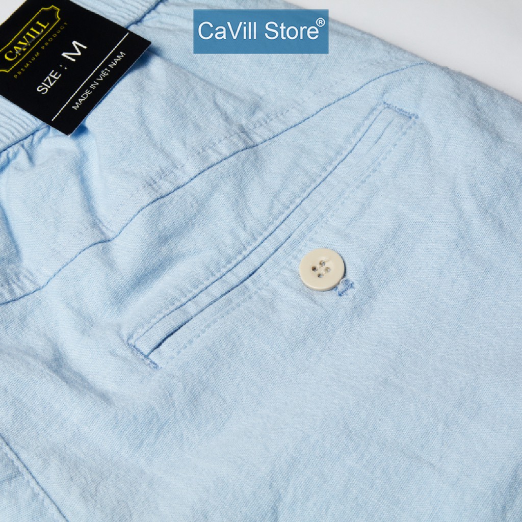 Quần short vải đũi nam, quần sooc nam XANH DA TRỜI - QDCV 08 XDT -  CAVILL Store