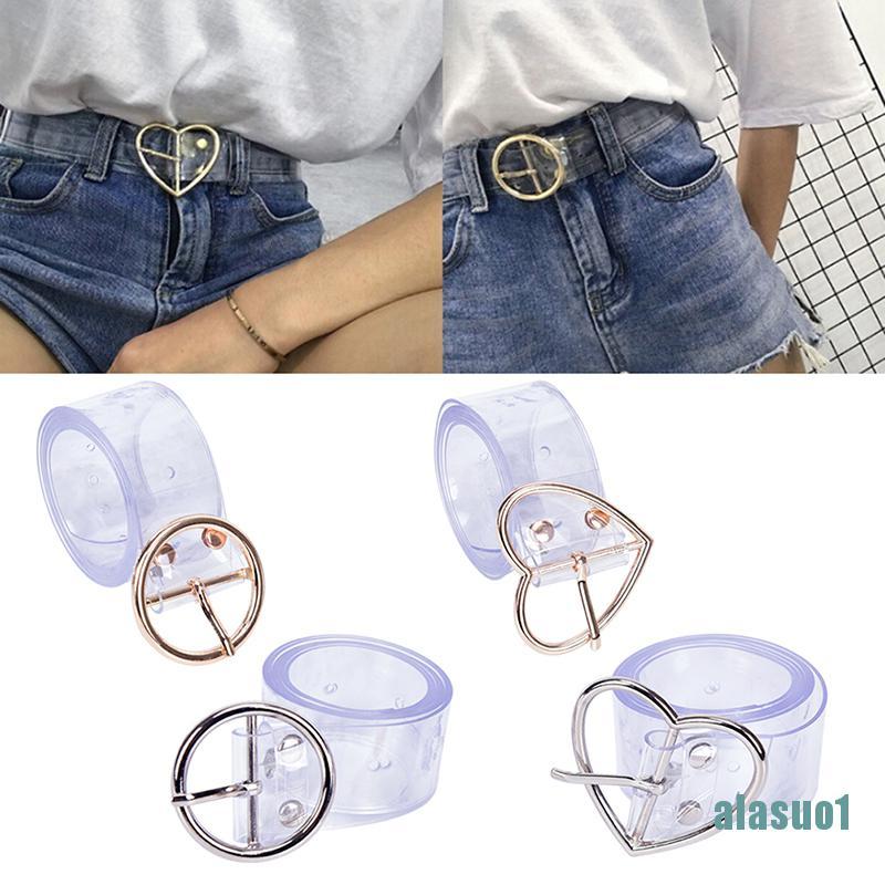 Thắt Lưng Trong Suốt Khóa Trái Tim Thời Trang Cho Nữ