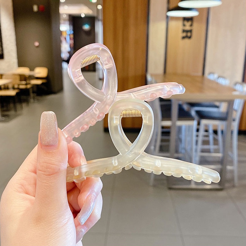 Kẹp Tóc chéo Trong Suốt Size lớn Kiểu Hàn Quốc Thời Trang 2021