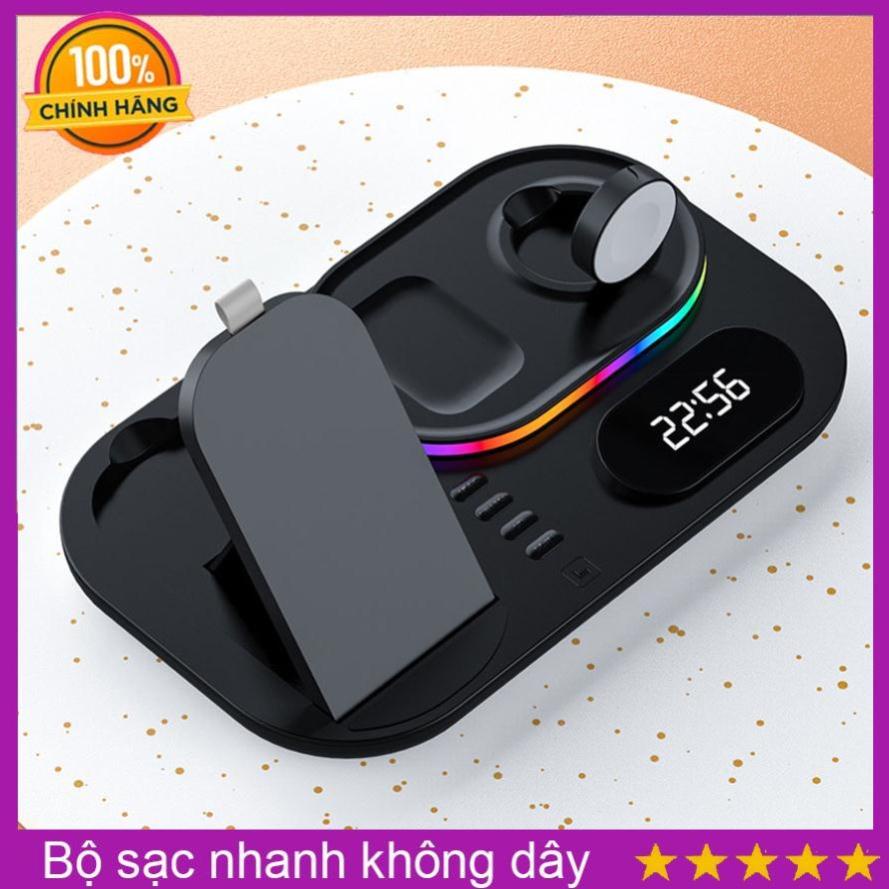 Sạc điện thoại không dây,Sạc đồng hồ thông mình và tai nghe cùng lúc tiện lợi