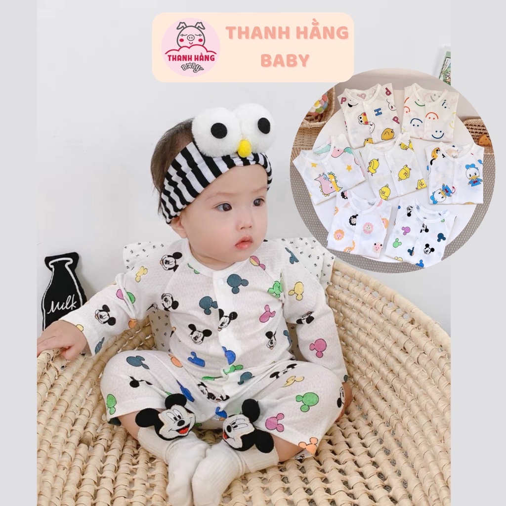 Body Cho Bé Trai Bé Gái, Bộ Body Cotton Thông Hơi Dài Tay Trẻ Em Thanh Hằng Baby 5 Đến 13 Kg