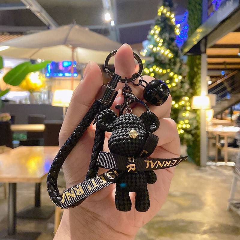 Móc khóa đồ chơi hình gấu bằng nhựa dễ thương thích hợp làm quà tặng cho cặp đôi