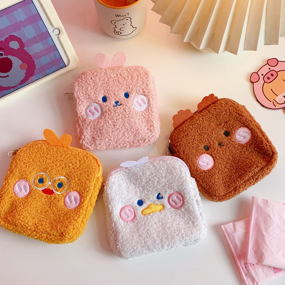 Túi Đựng Đồ Vệ Sinh Cá Nhân/Tai Nghe/Dây Cáp Mini Họa Tiết Hoạt Hình Xinh Xắn