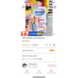 Viên vitamin E ( hàng nhập từ Đức) hộp 42 viên
