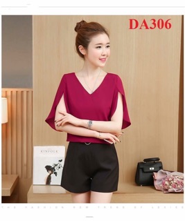 ÁO SƠ MI TAY LOE CỔ TIM