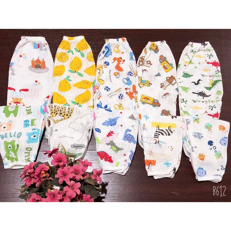 (Set 5) Quần dài chục cotton giấy cho bé sơ sinh từ 0-15 tháng (Hàng Việt Nam)