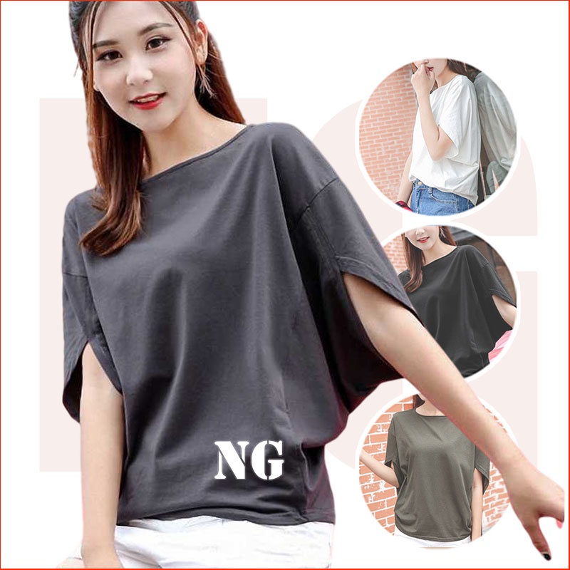 Áo Thun Tay Cánh Dơi Dáng Rộng Phong Cách Hàn Quốc Cho Nữ