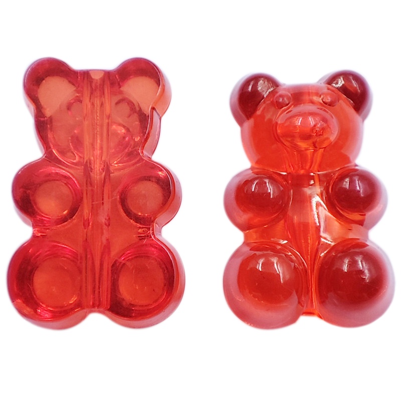 Set 50 hạt xỏ làm đồ trang sức hình gấu trong suốt màu kẹo xinh xắn diy