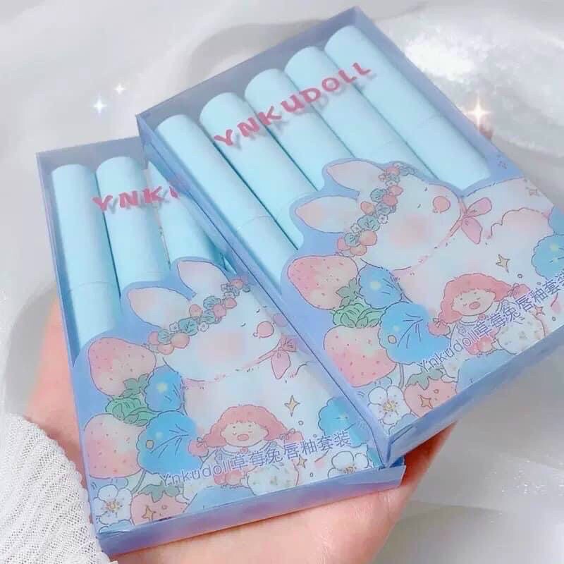 Set 5 son kem thỏ Xanh Ynk Udoll son nội địa trung