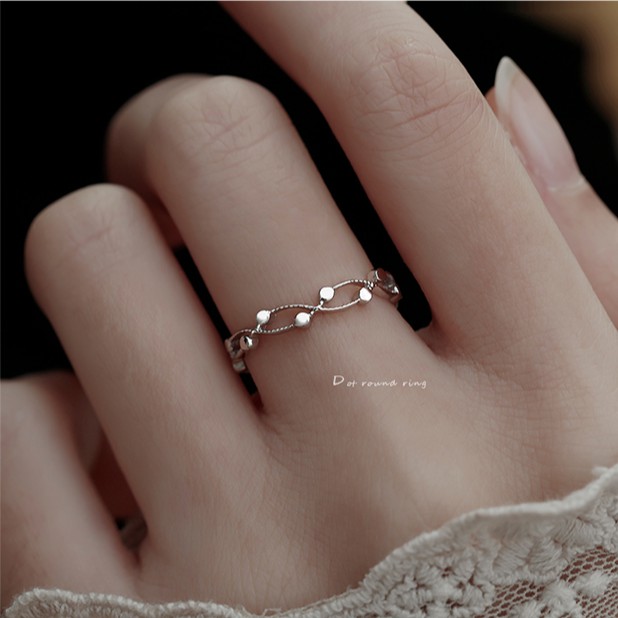 Nhẫn nữ nhẫn bạc s925 dot round Cá jewelry NB24