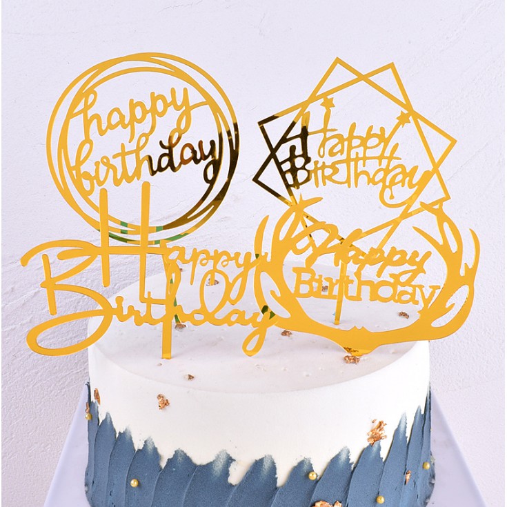 1 Thẻ Trang Trí Bánh Kem Sinh Nhật Bằng Acrylic