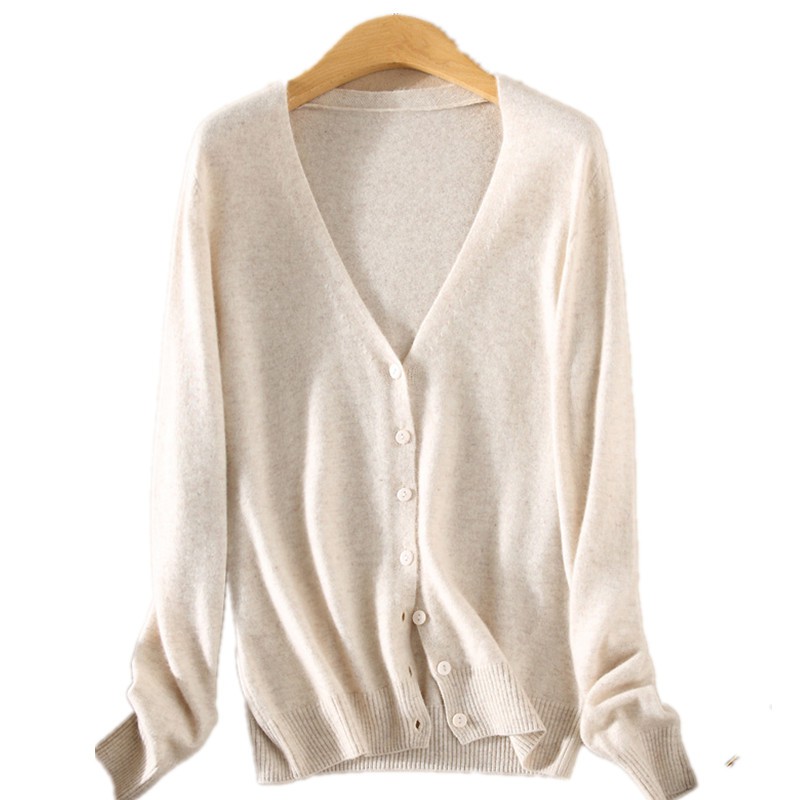 Áo Khoác Cardigan Dệt Kim Tay Dài Cổ Chữ V Size Lớn