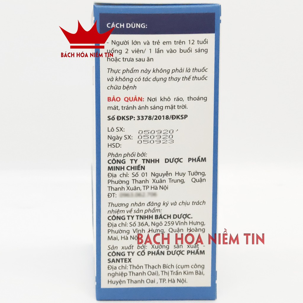 Viên uống Canxi Nano MK7 phát triển hệ xương, chắc khỏe xương và răng, giảm loãng xương, tăng chiều cao - Hộp 30 viên