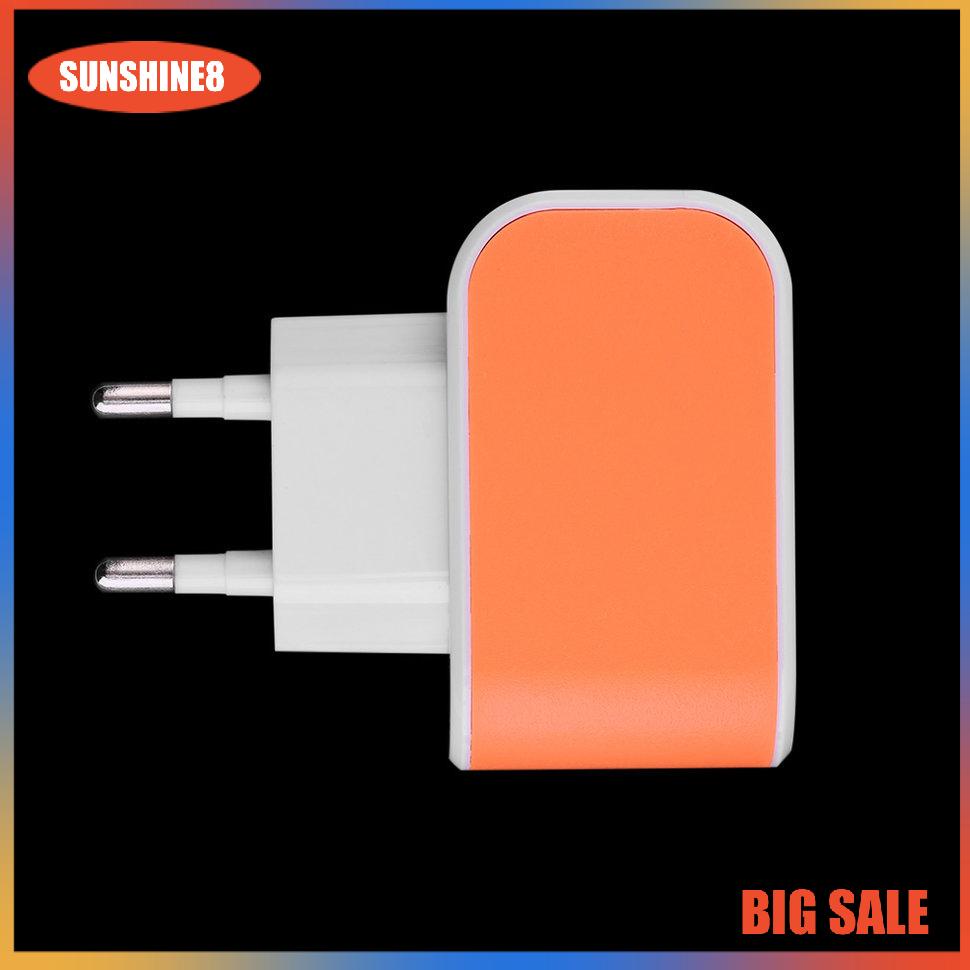 【SUN】Triple USB Port Wall Home Travel AC Power Charger Adapter 3.1A EU Plug