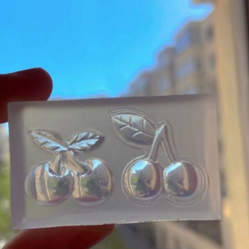 Khuôn Silicon Hình Trái Cherry Dễ Thương Dùng Làm Kẹp Tóc / Trang Sức DIY