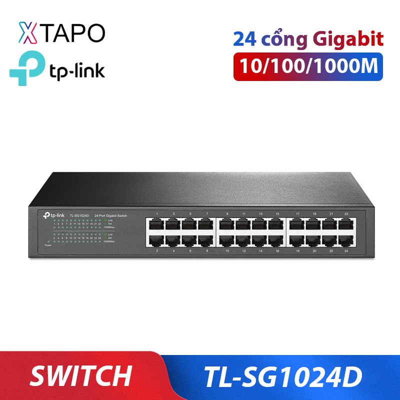 Bộ chia mạng Switch TP-LINK TL-SG1024D 24 cổng tốc độ cao Gigabit 10/100/1000Mbps - Hàng Chính Hãng