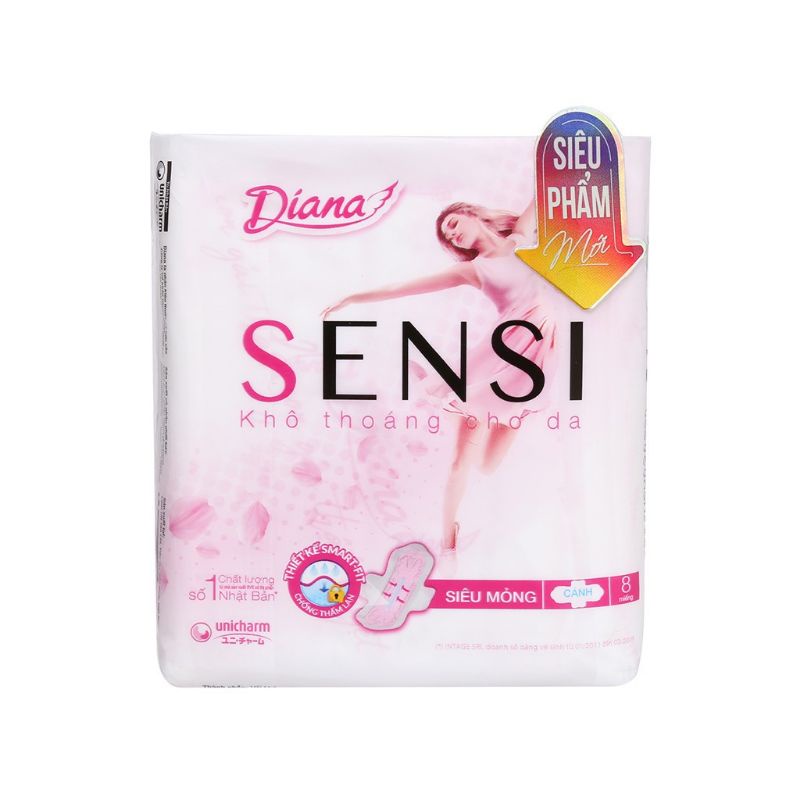 Băng vệ sinh Diana Sensi siêu mỏng có cánh 8 miếng