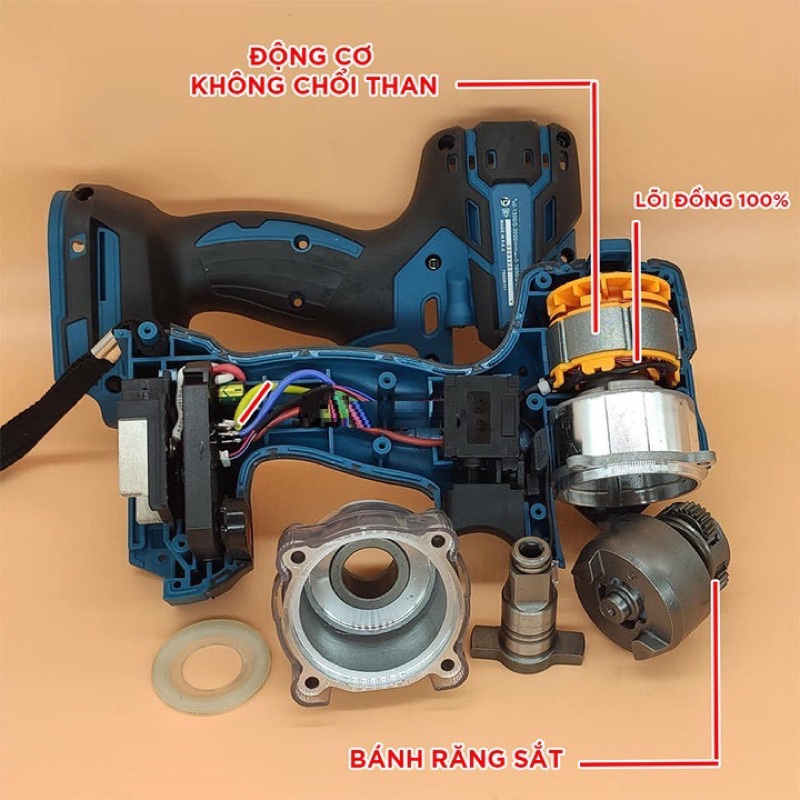 Máy Siết Bulong Makita 199V 6Ah động cơ không chổi than, 3 chức năng khoan, bắn vít , siết mở ốc