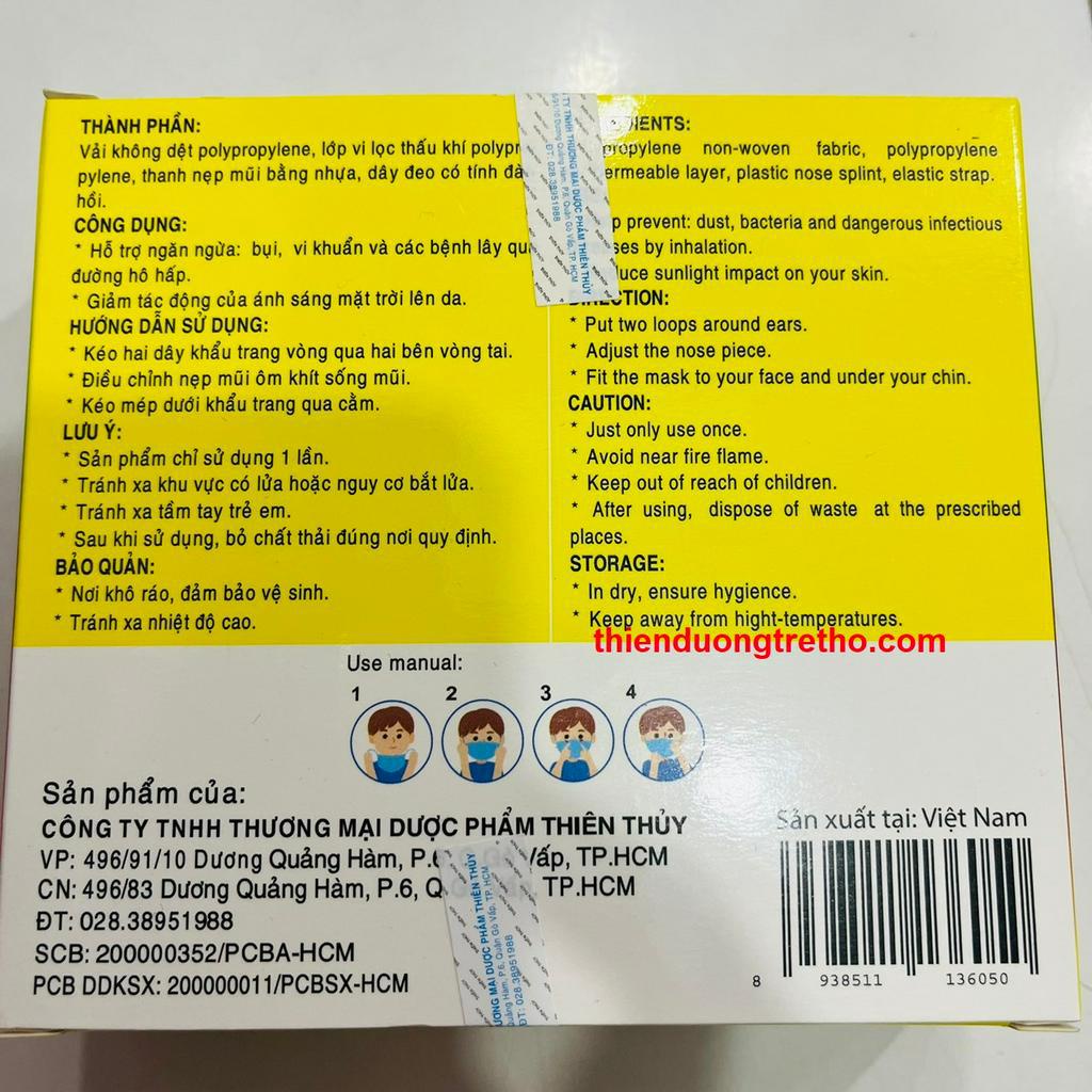 Hộp 10 Khẩu Trang Em Bé 5D Thiên Thuỷ