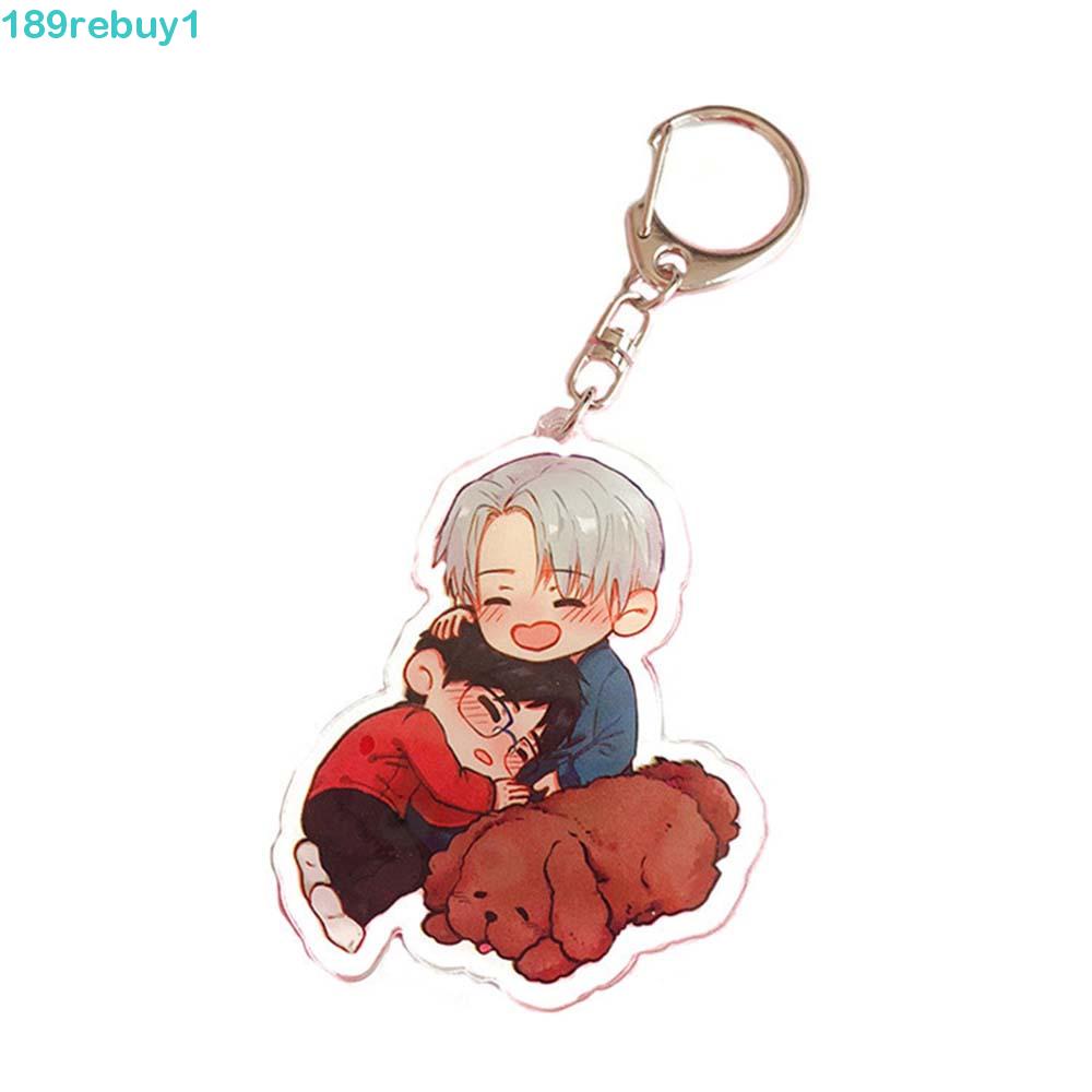 Rebuy1 Yuri!!! Móc Chìa Khóa Xe Hơi Victor Nikiforov Yuri Katsuki BL Bằng Acrylic Trong Suốt Họa Tiết Hoạt Hình