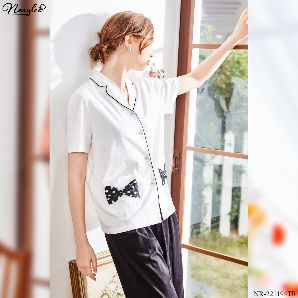 Đồ bộ mặc nhà nữ pyjama áo cộc quần lửng Narylee cotton nhập khẩu mềm mịn chống UV kháng khuẩn mã NR - 221194