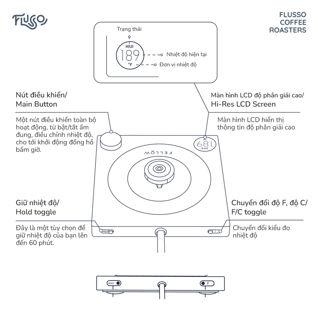 Ấm Điện Rót Cà Phê Fellow Stagg EKG Pour Over
